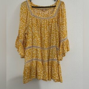 Magnolia	Lane Women Yellow Casual Dress L